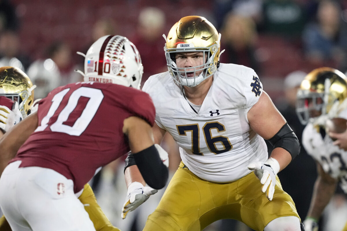 What percentage ESPN has Notre Dame tackle Joe Alt as top overall draft pick