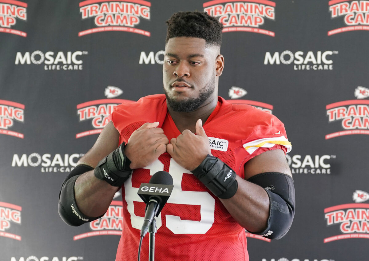 Chiefs guard Trey Smith excited to don pads for first time since Super Bowl LVII