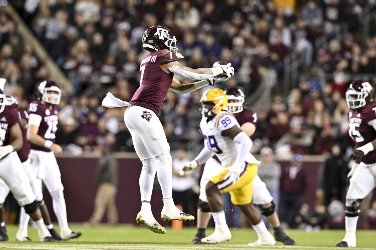 Texas A&M WR Moose Muhammad III listed as a Top 10 wide receiver in the 2024 NFL Draft