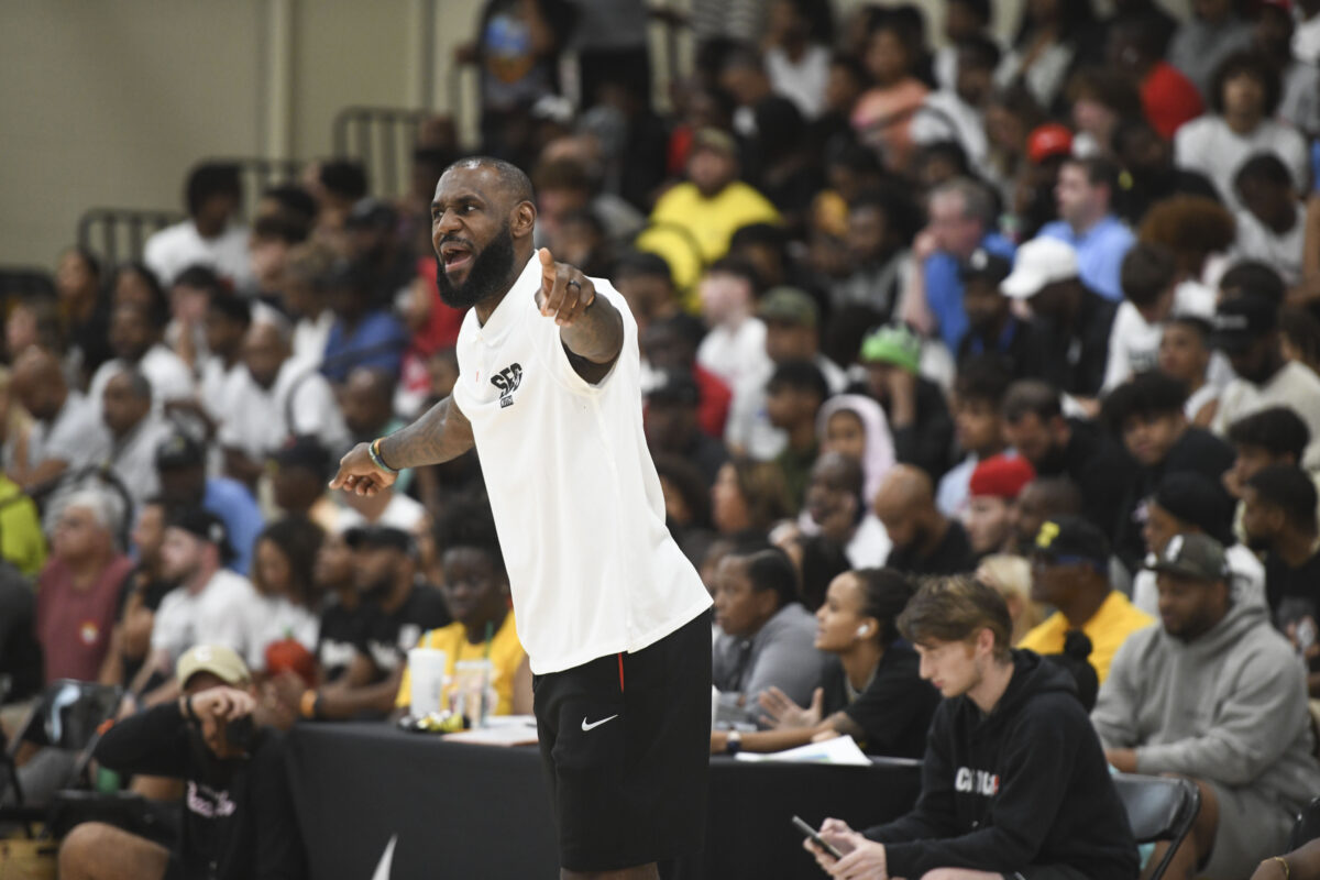 LeBron James was so fired up after coaching his son, Bryce, to a huge comeback victory at Peach Jam