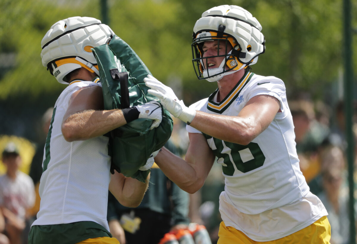 Packers rookie Luke Musgrave getting crash course on blocking from Preston Smith