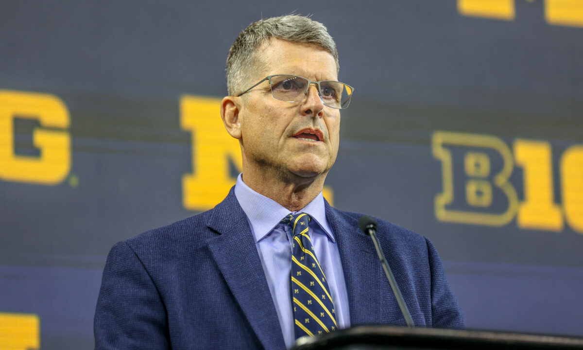 Jim Harbaugh asked about NCAA suspension at Big Ten media days