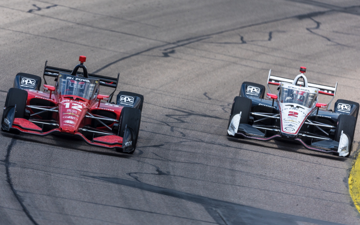 Newgarden paces Penske-dominated WWTR practice as Power crashes