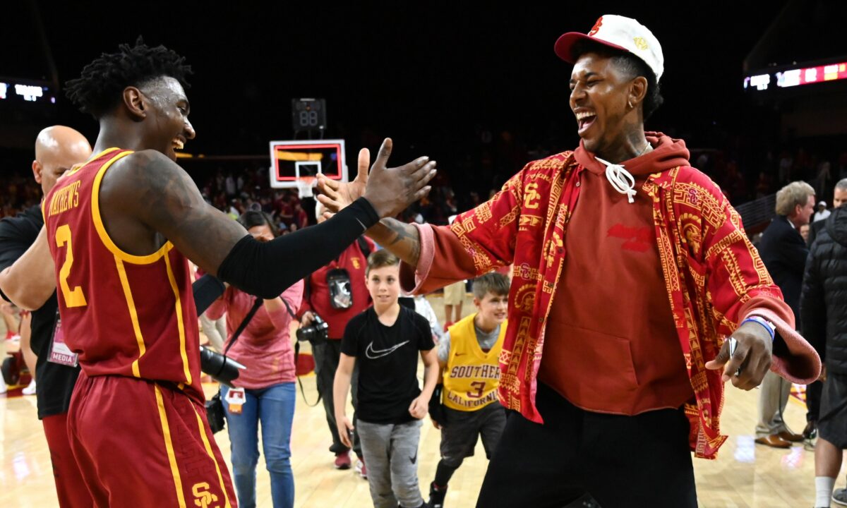 Nick Young actually wore jean shorts to play in the USC alumni basketball scrimmage