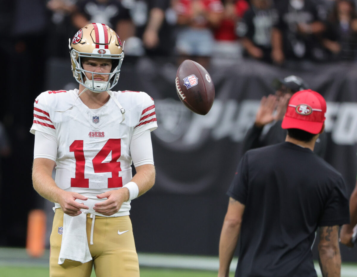 WATCH: 49ers QB Sam Darnold connects on deep shot to rookie WR Ronnie Bell