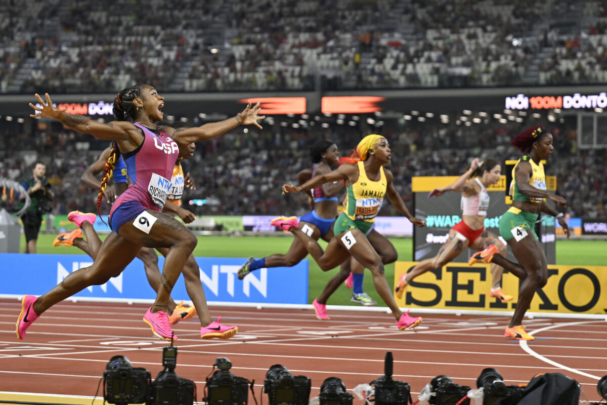 This thrilling angle of Sha’Carri Richardson’s 100-meter world championship win had fans in awe