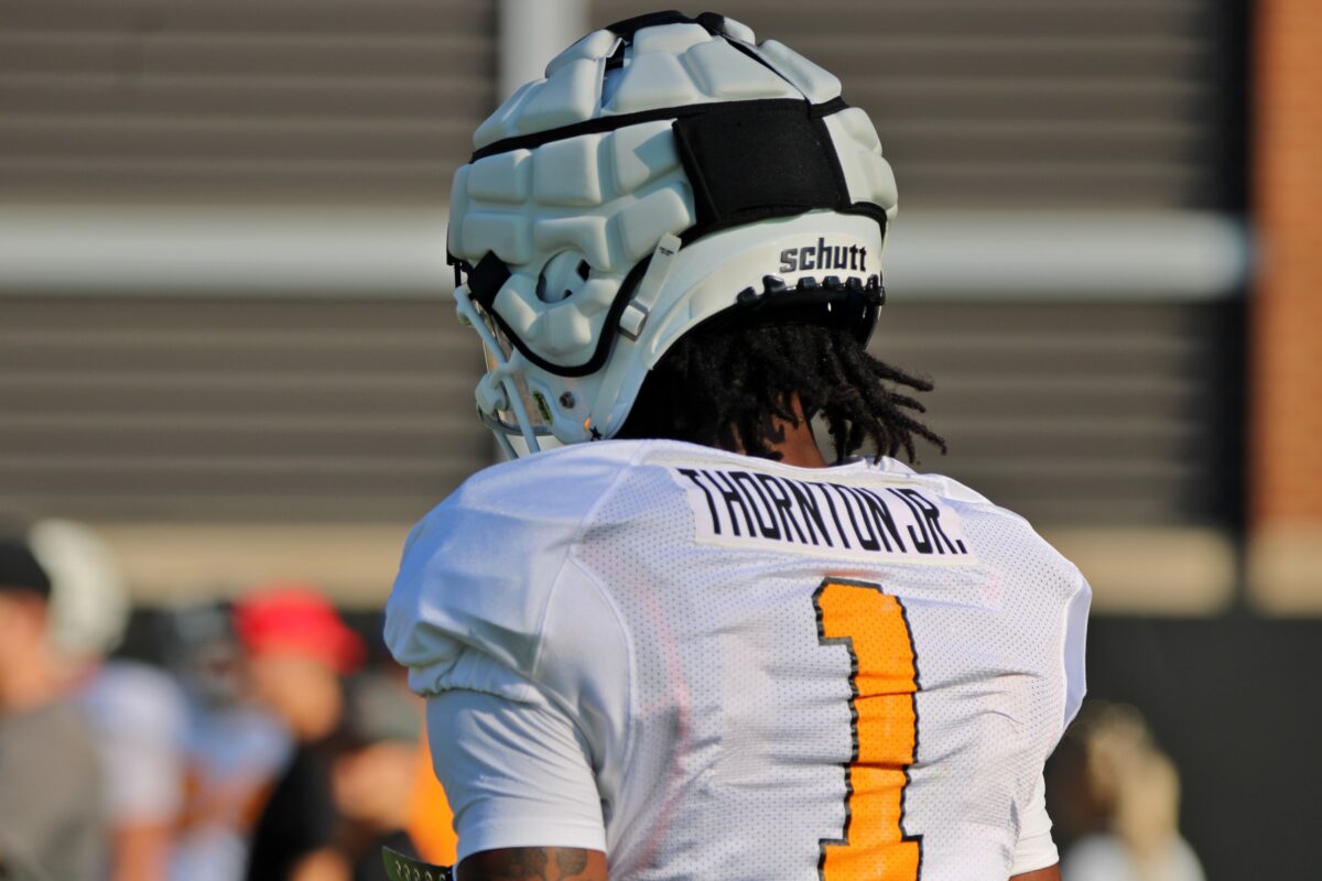 Dont’e Thornton Jr. working in different spots during fall camp