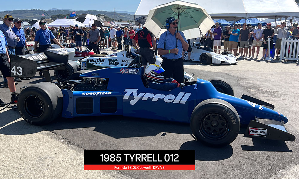 Ride along with Martin Brundle’s 1985 Tyrrell 012 at the Monterey Reunion