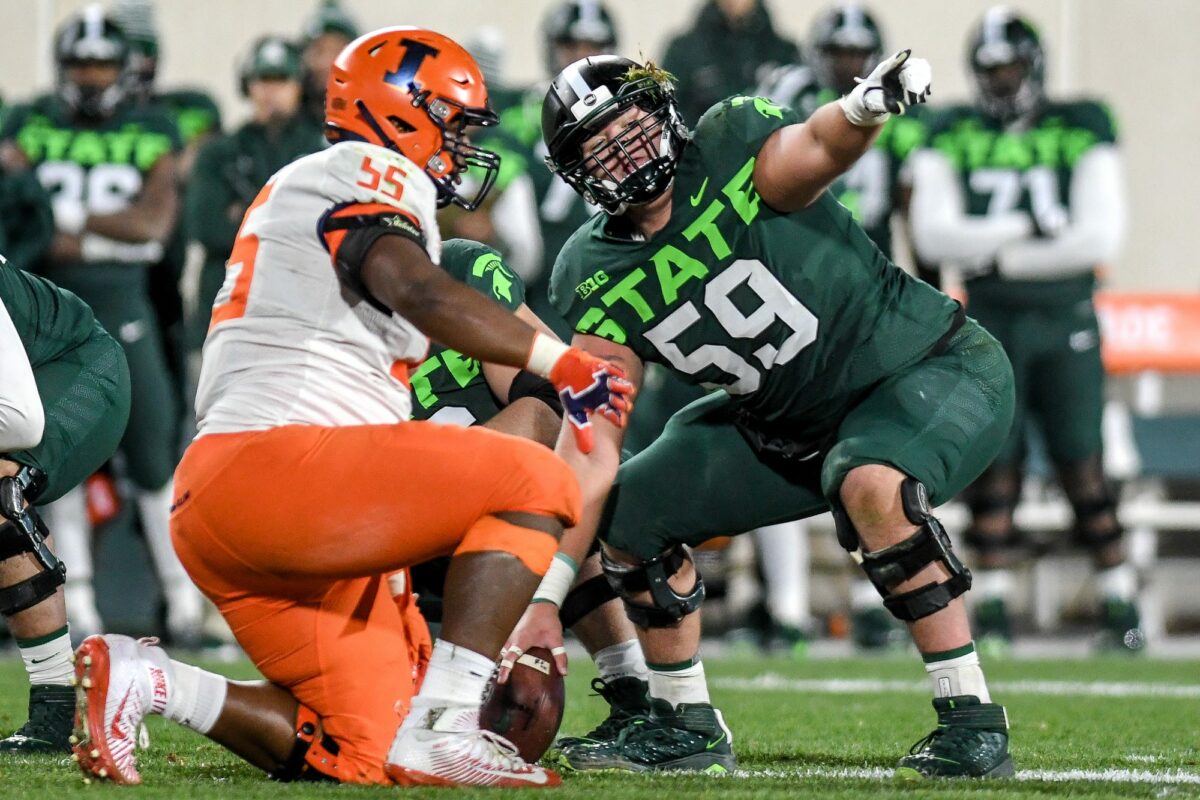 MSU OL Nick Samac confirms he suffered upper body injury, on track to play vs. CMU