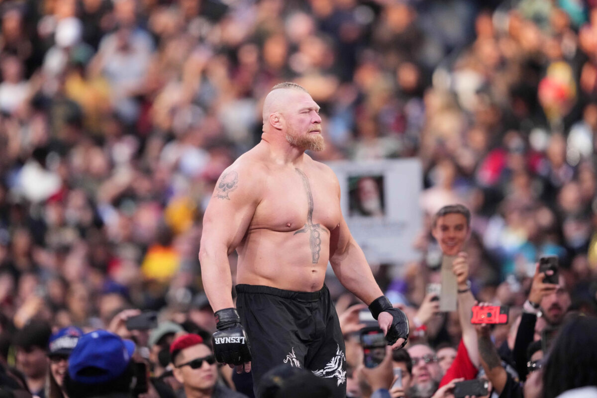 Brock Lesnar had an awkward wardrobe malfunction at SummerSlam