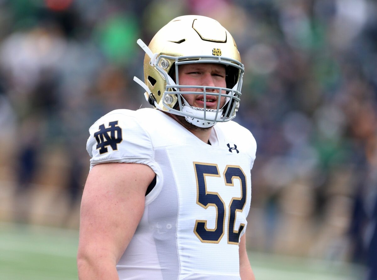 Watch: Notre Dame football’s Zeke Correll does ‘Super Troopers’ syrup chug