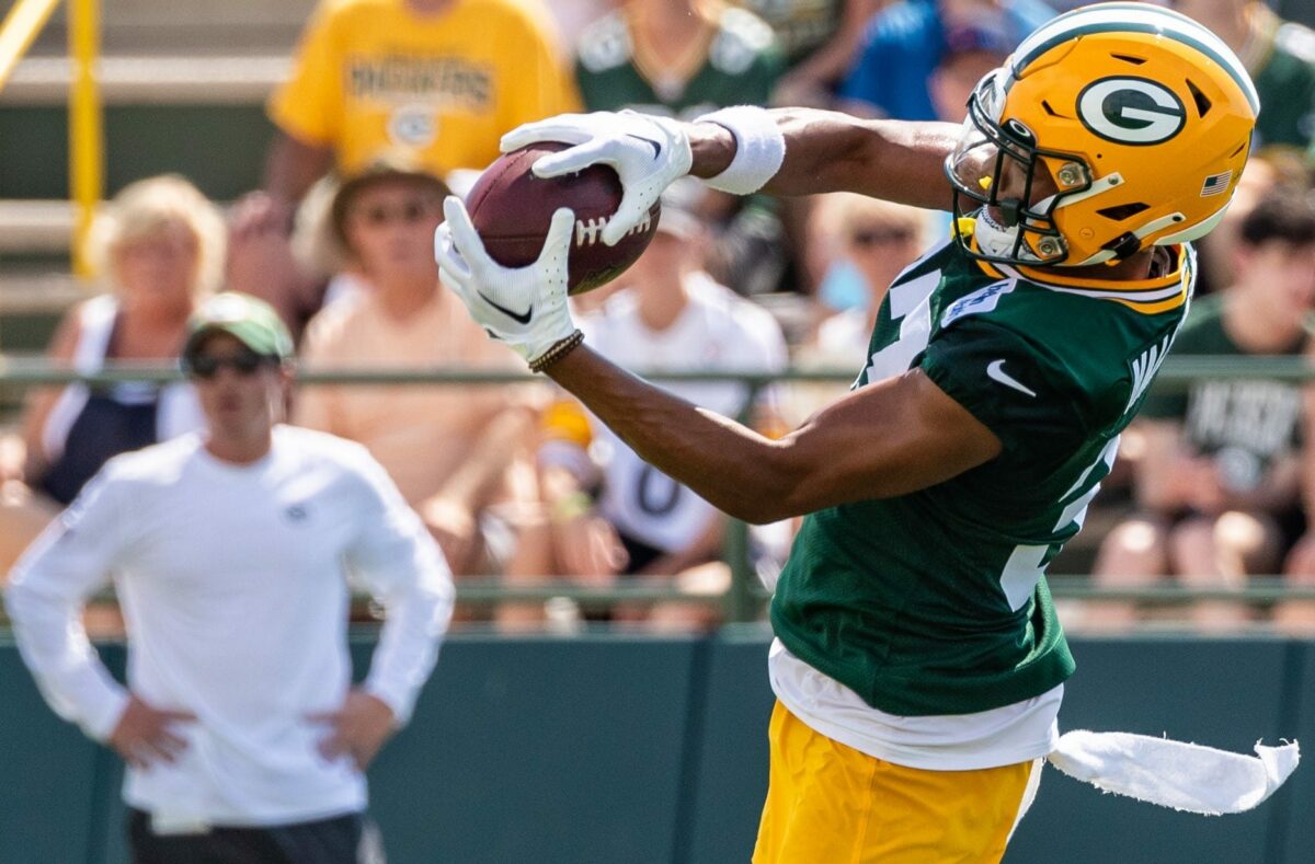Packers rookie CB Carrington Valentine ends Monday’s practice with pick-six
