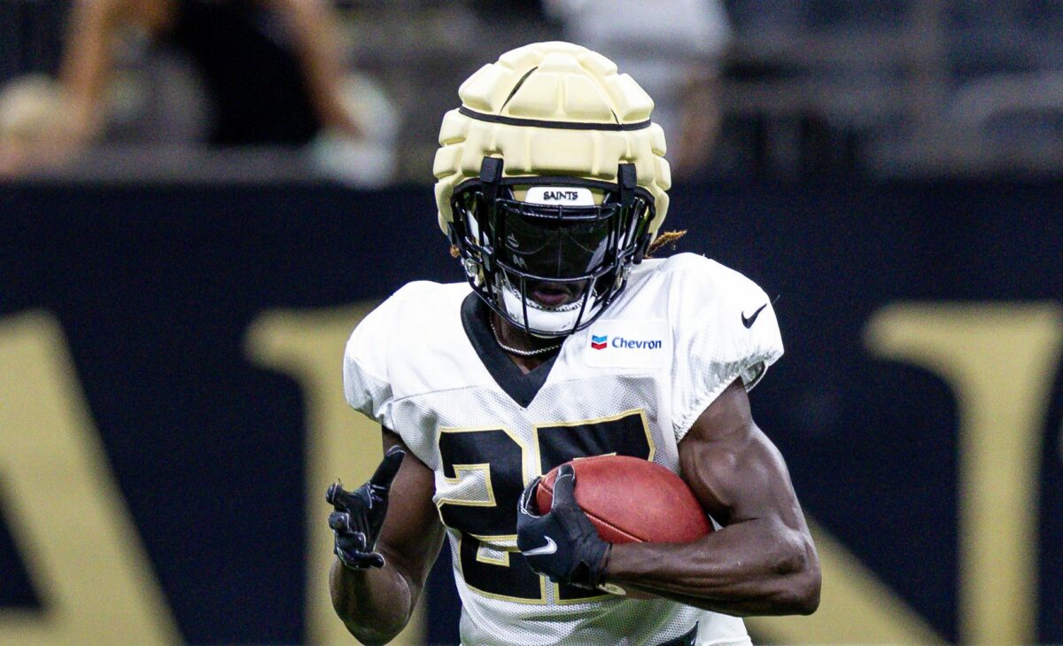 WATCH: Saints DB Isaac Yiadom hides in plain sight for easy interception