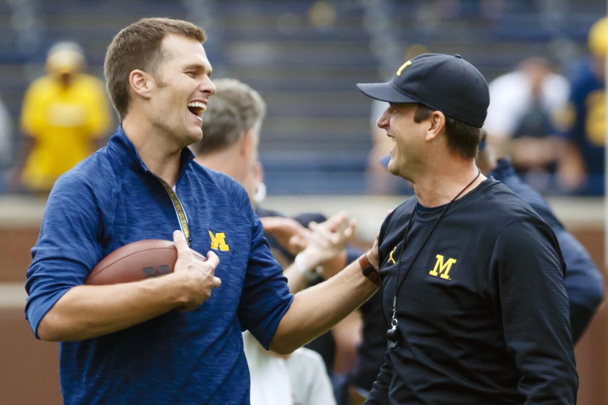 Bidder pays more than $150,000 to play golf with Tom Brady and Jim Harbaugh