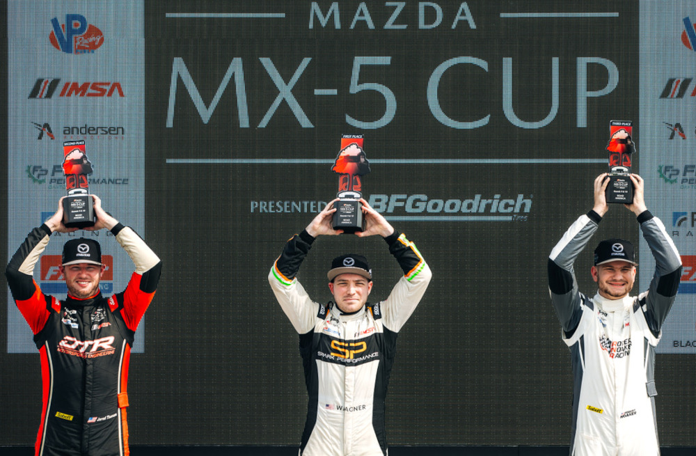 Wagner motors to MX-5 Cup race one victory at Road America