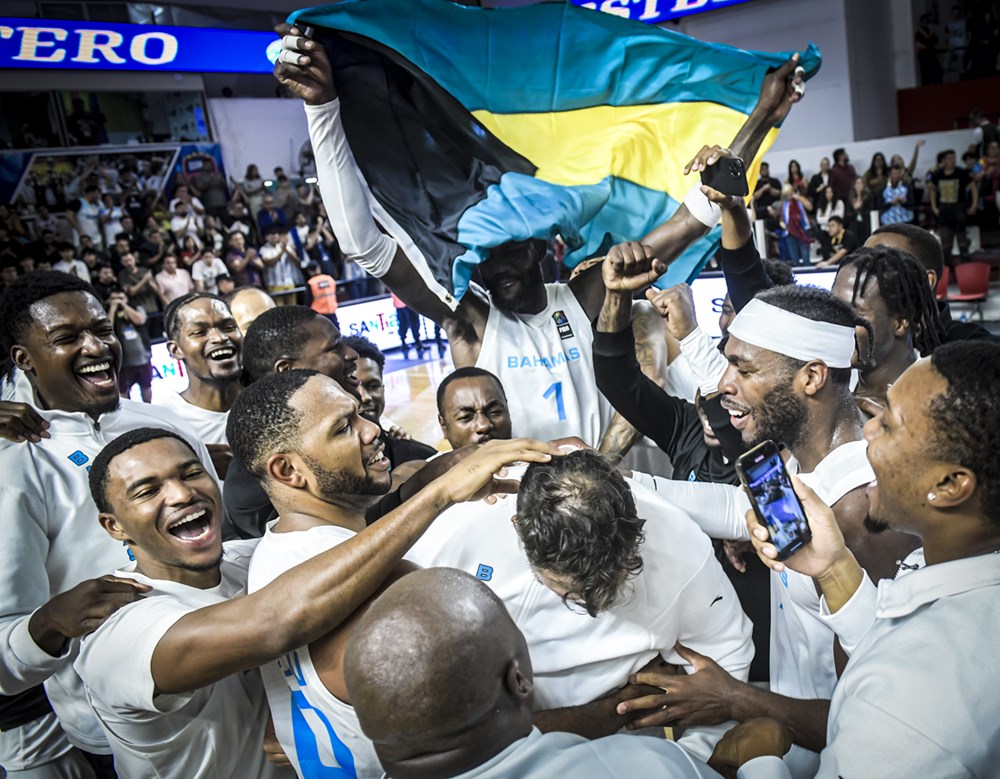 The Bahamas had a super fun celebration after winning an Olympic basketball qualifying tournament