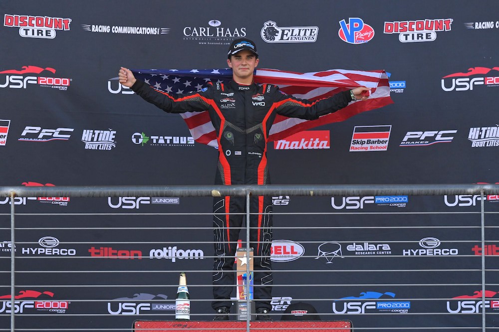 Johnson becomes youngest winner in USF Pro 2000 on debut at COTA