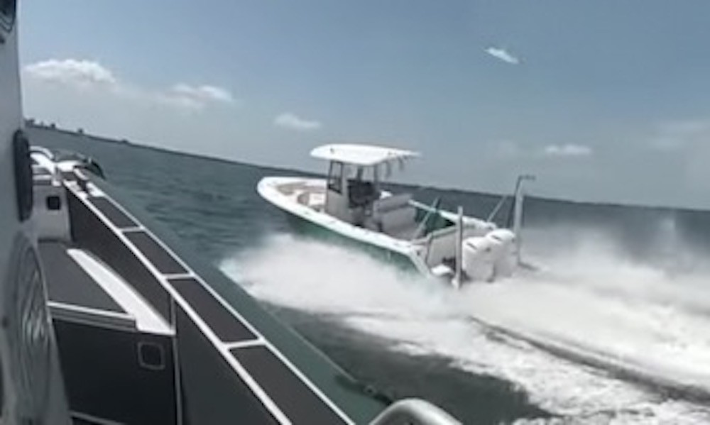 Deputy makes daring move to stop unmanned, runaway boat