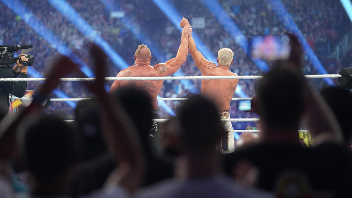 Cody Rhodes: ‘incredibly grateful’ for SummerSlam post-match sign of respect from Brock Lesnar