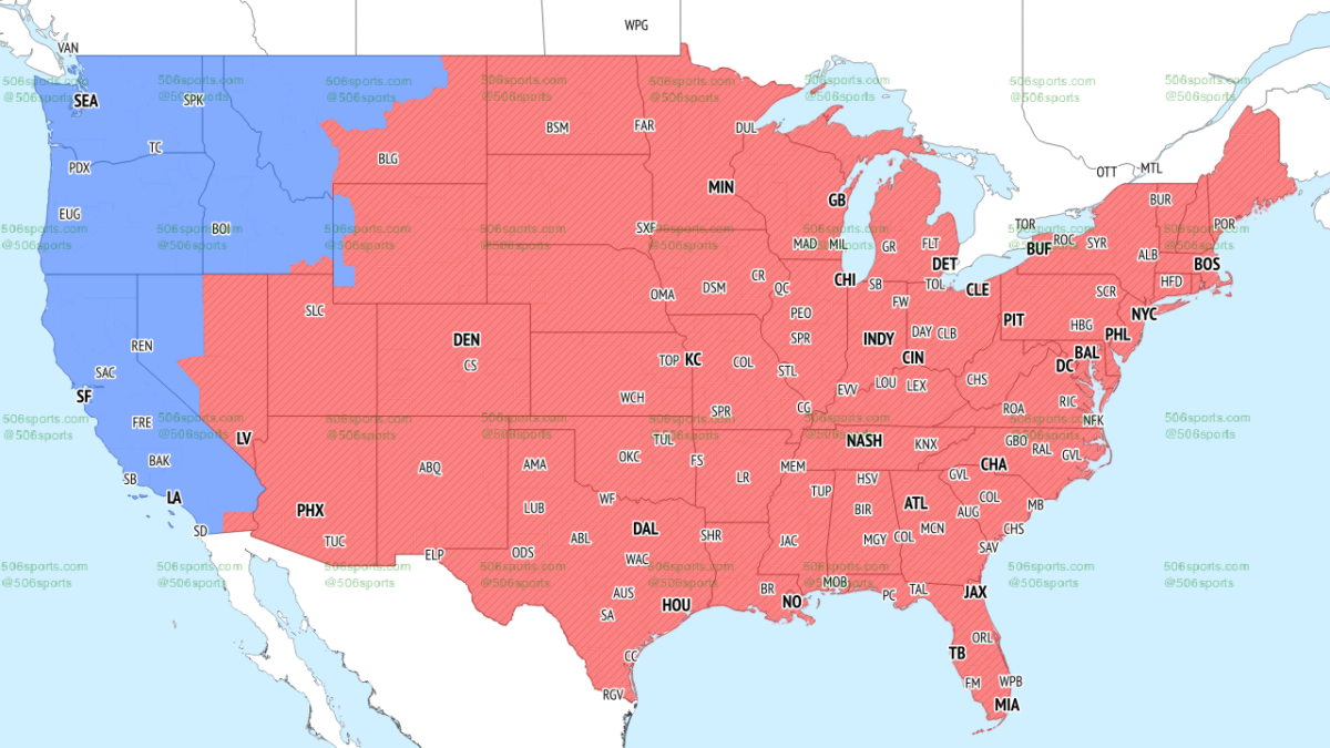 TV broadcast map for Bears vs. Packers in Week 1