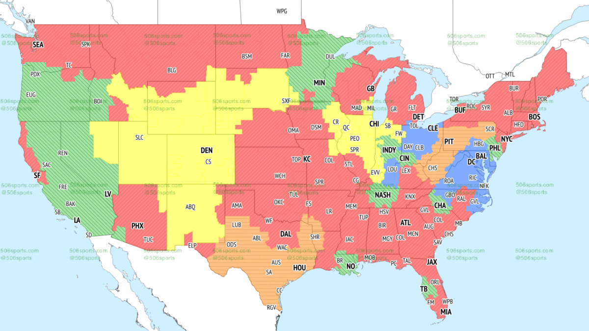 TV broadcast map for Bears vs. Broncos in Week 4