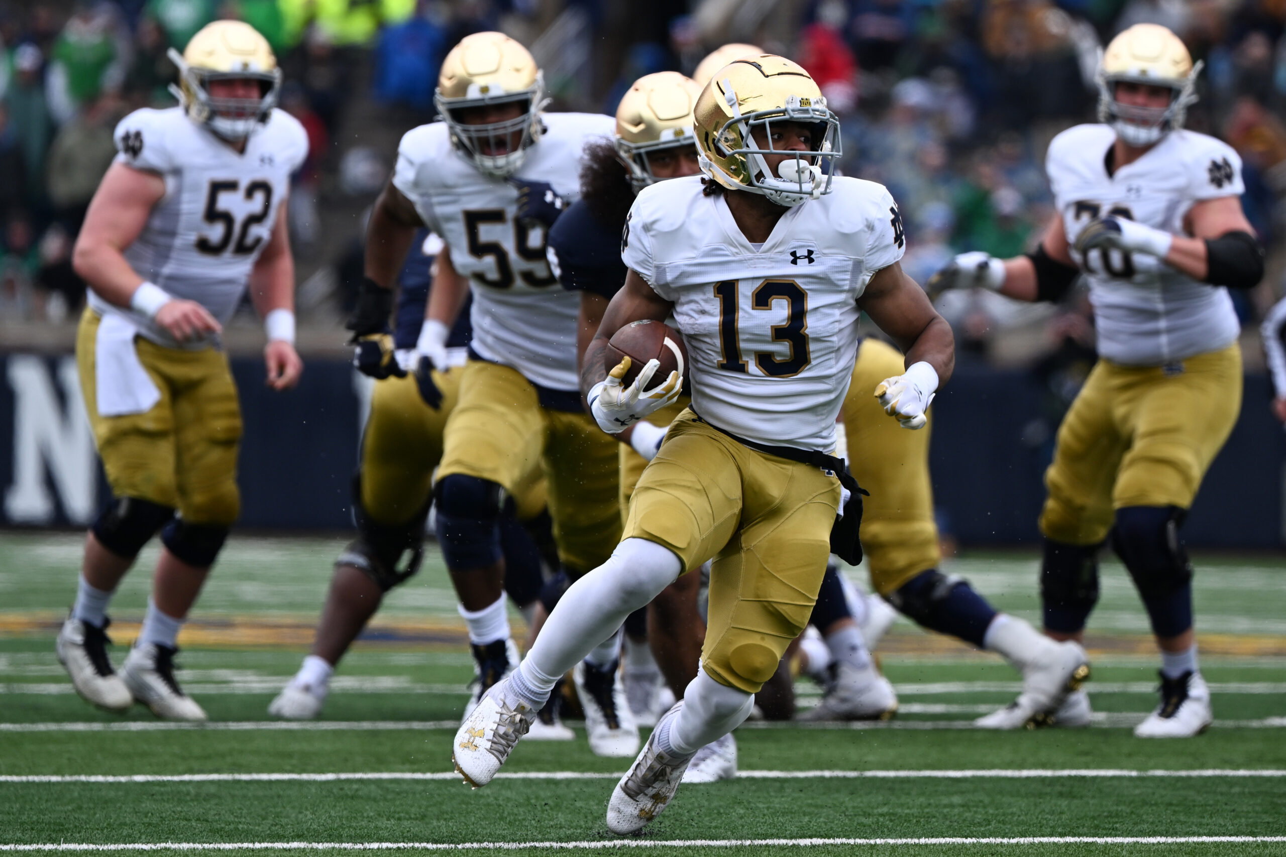 Social media reacts to Notre Dame RB Gi’Bran Payne’s first career TD