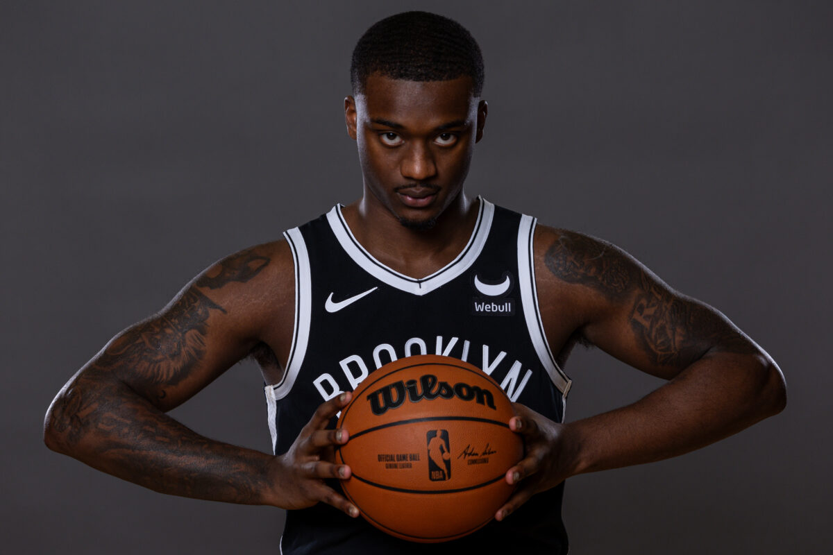Nets’ Dariq Whitehead getting up shots at practice facility