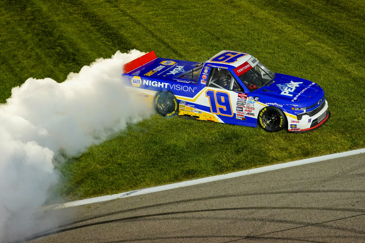 Christian Eckes wins Truck Series playoff race at Kansas in thrilling fashion