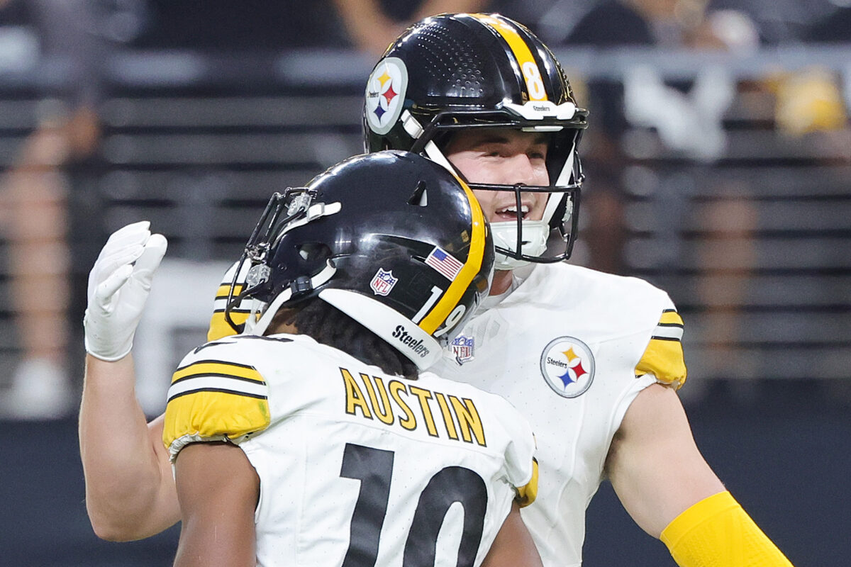 Steelers QB Kenny Pickett gives love to Calvin Austin III