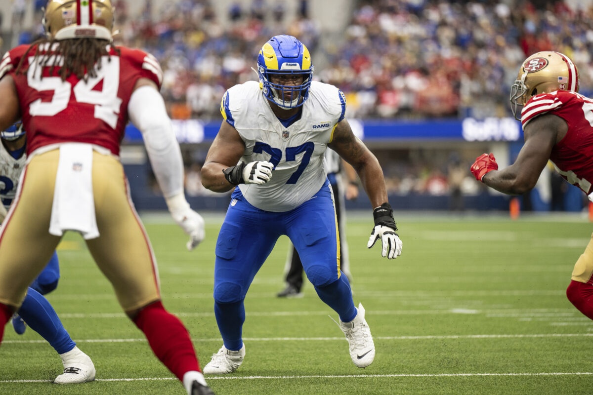 Rams LT Alaric Jackson ruled out with thigh injury vs. Bengals
