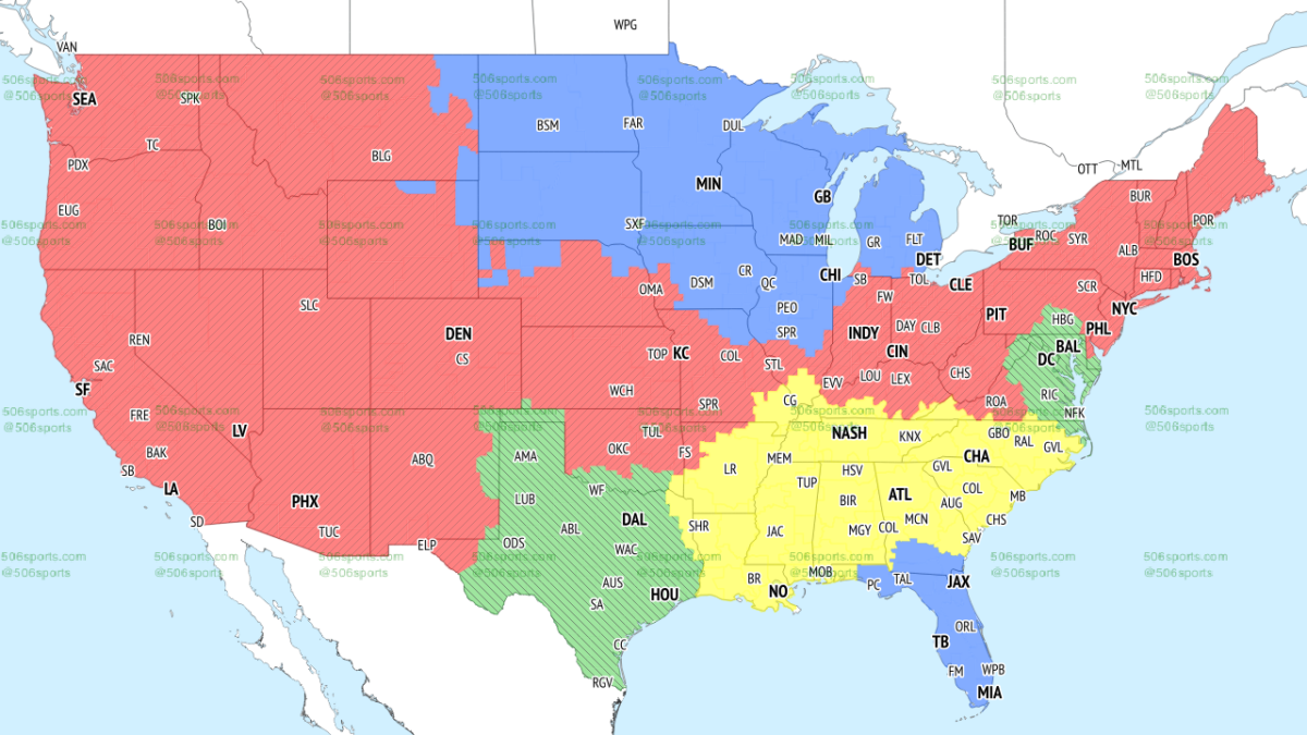 NFL Week 1 TV broadcast maps