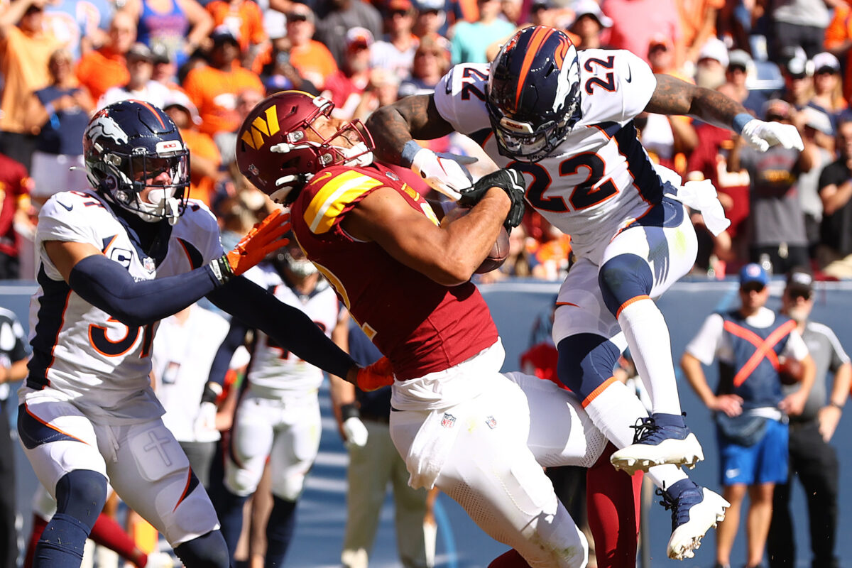 Broncos DB Kareem Jackson fined $19,669 for hit on Commanders TE Logan Thomas