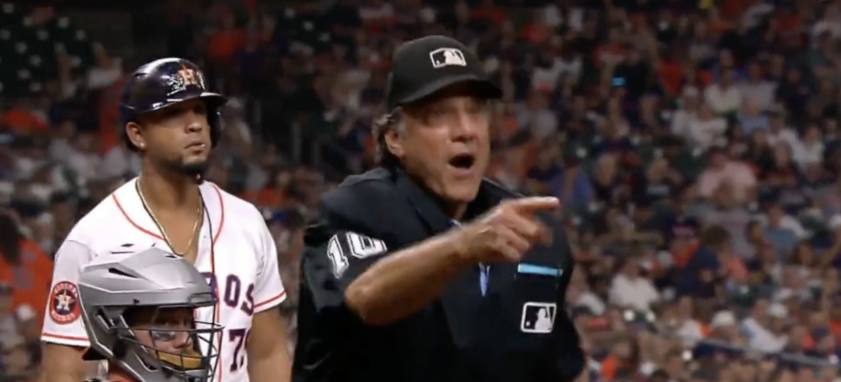 Mics picked up umpire Phil Cuzzi’s NSFW comeback before ejecting Astros hitting coach Alex Cintrón