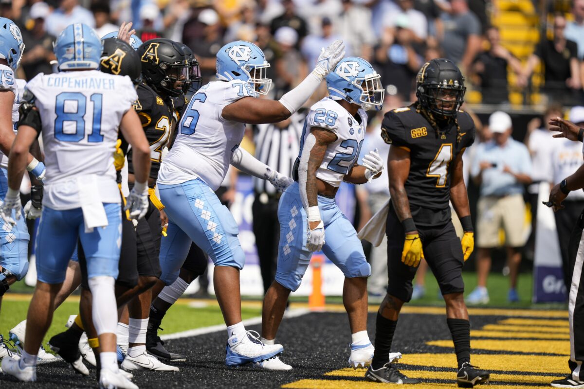 WATCH: Omarion Hampton opens the scoring for UNC with 68-yard TD