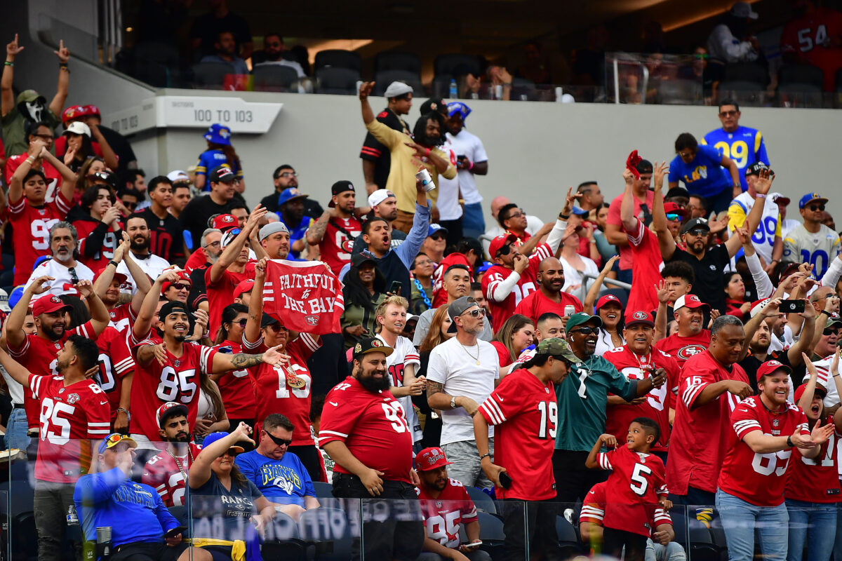 49ers fans are projected to outnumber Rams fans at SoFi Stadium on Sunday