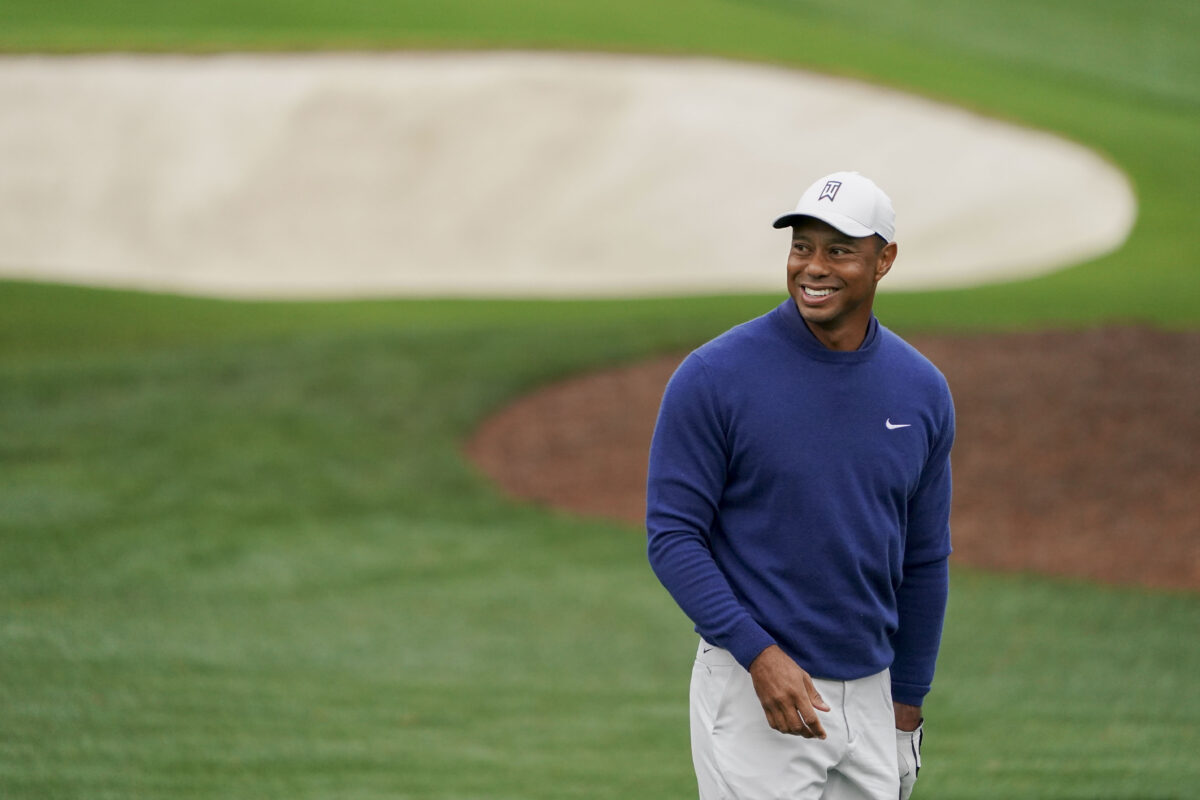 Don’t freak out, but Tiger Woods is on the range at Liberty National