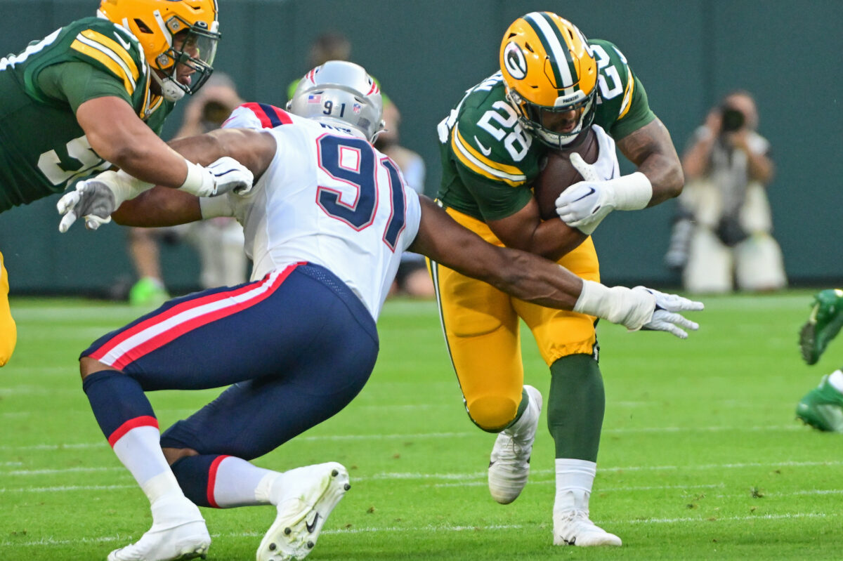 Emphasis on low pad level and high dominance for Packers RB AJ Dillon