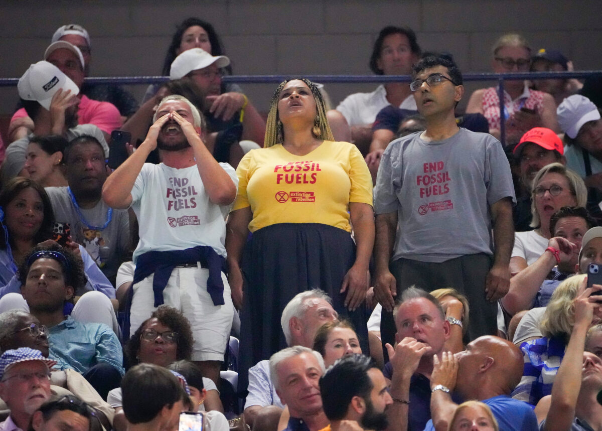 US Open women’s semifinal delayed by climate change protestors