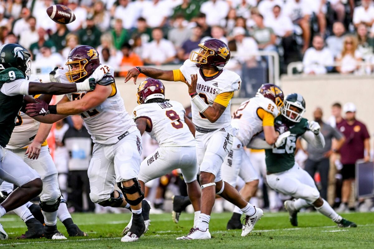 Central Michigan’s starting quarterback will not play against Notre Dame