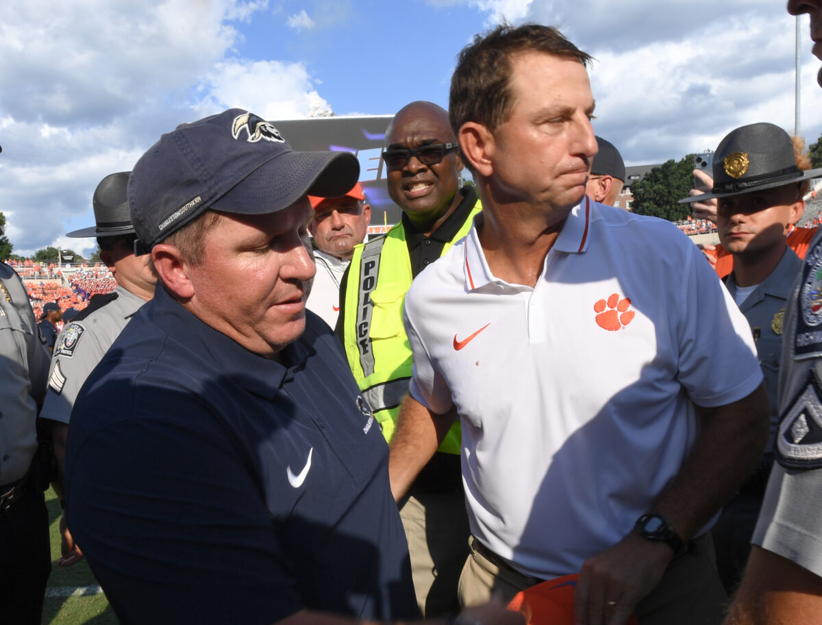 Dabo Swinney shares high praise for his team after a recovery win over Charleston Southern