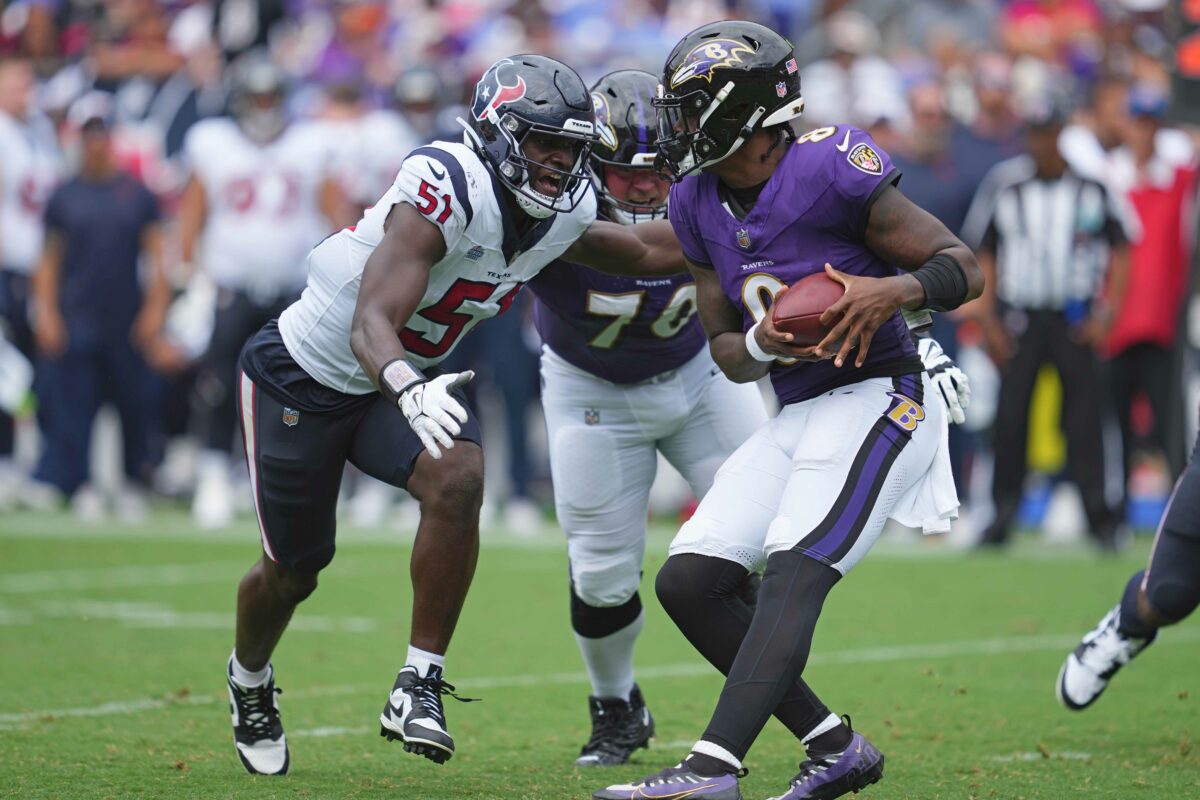 WATCH: Texans DE Will Anderson gets first career sack against the Ravens