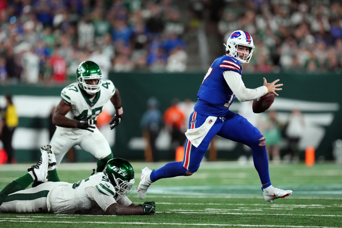 Josh Allen nearly recreated the butt fumble against the Jets and of course Mark Sanchez noticed