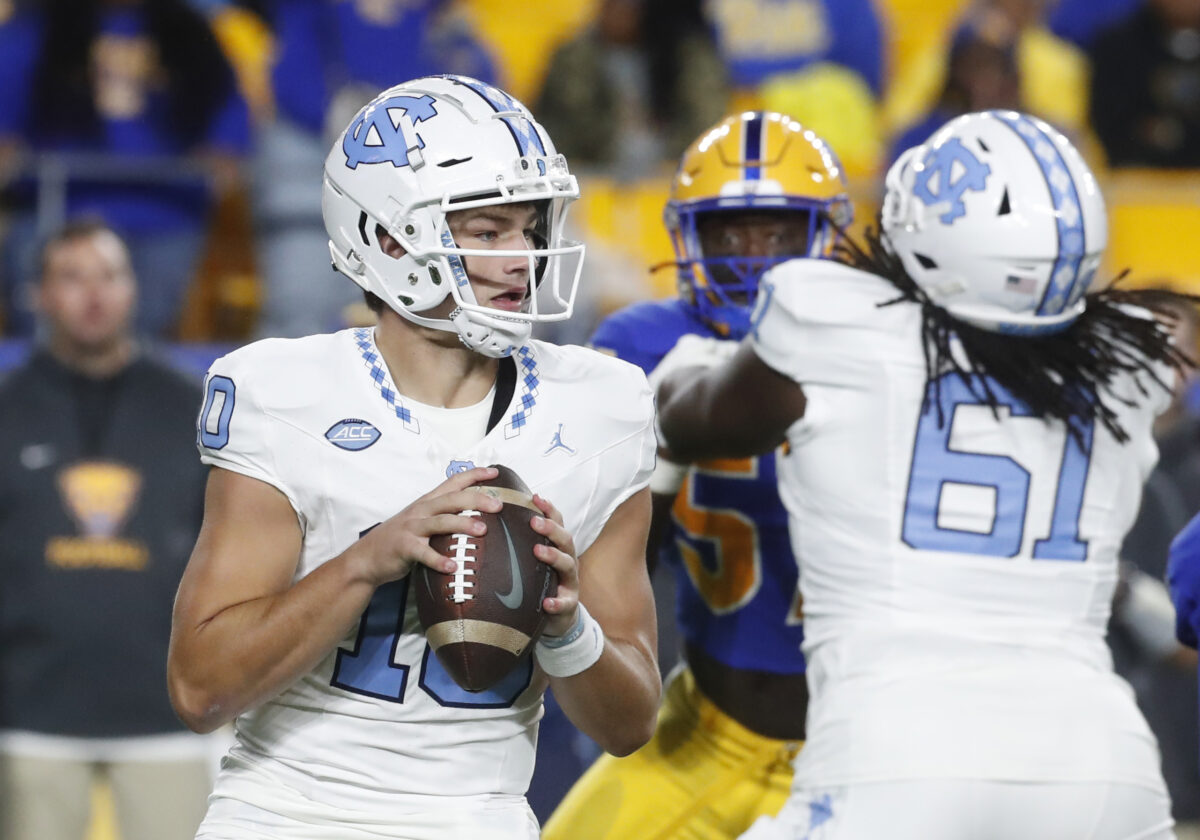 Drake Maye’s lefty touchdown throw still being talked about