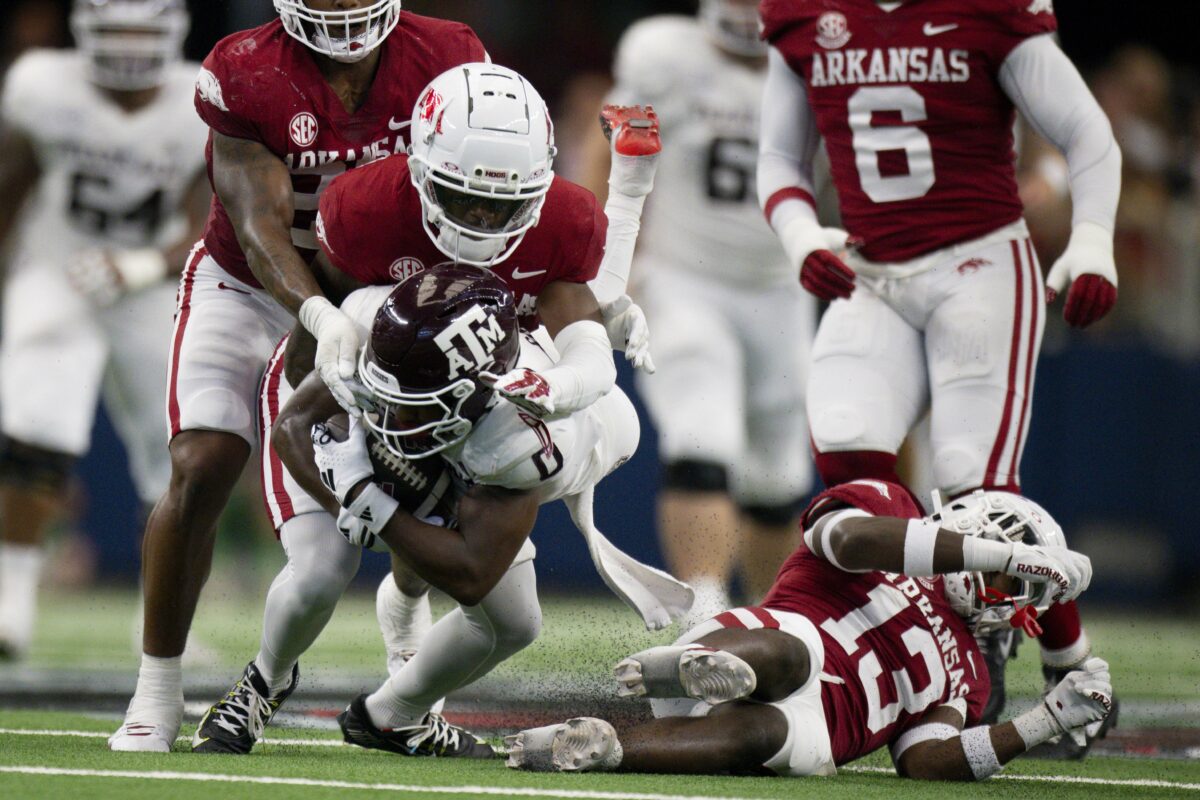 WATCH: Snaxx takes it baxx for the pick-six to get Arkansas back in the game