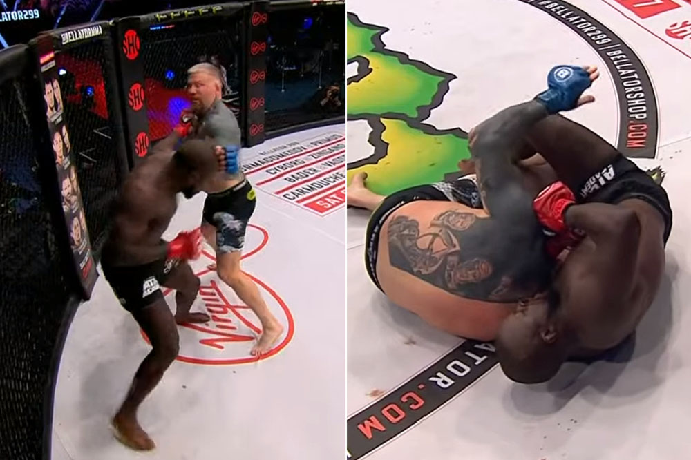 Bellator 299 video: Gregory Babene submits Charlie Ward in wild one-minute fight
