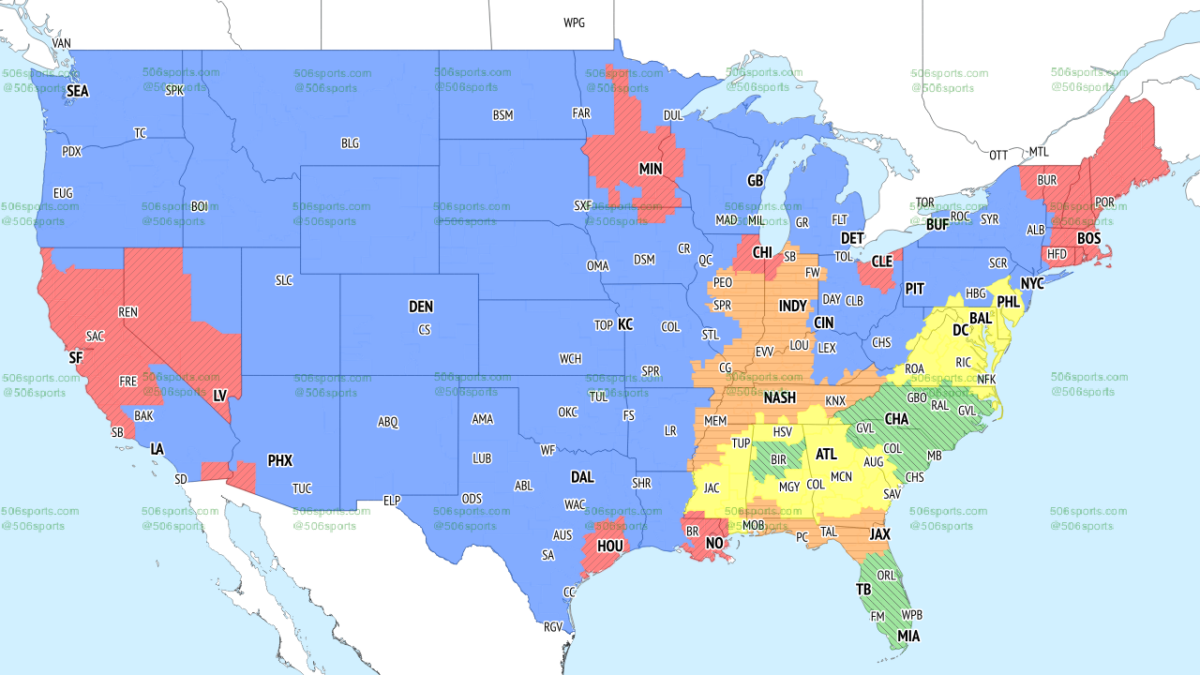 If you’re in the orange, you’ll get Colts vs. Jaguars on TV