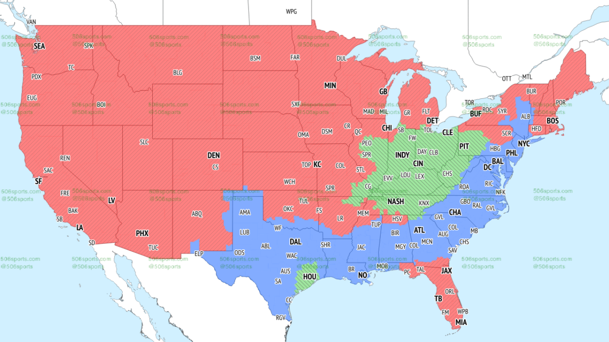 If you’re in the green, you’ll get Colts vs. Browns on TV