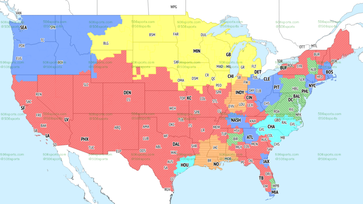 If you’re in the orange, you’ll get Colts vs. Saints on TV