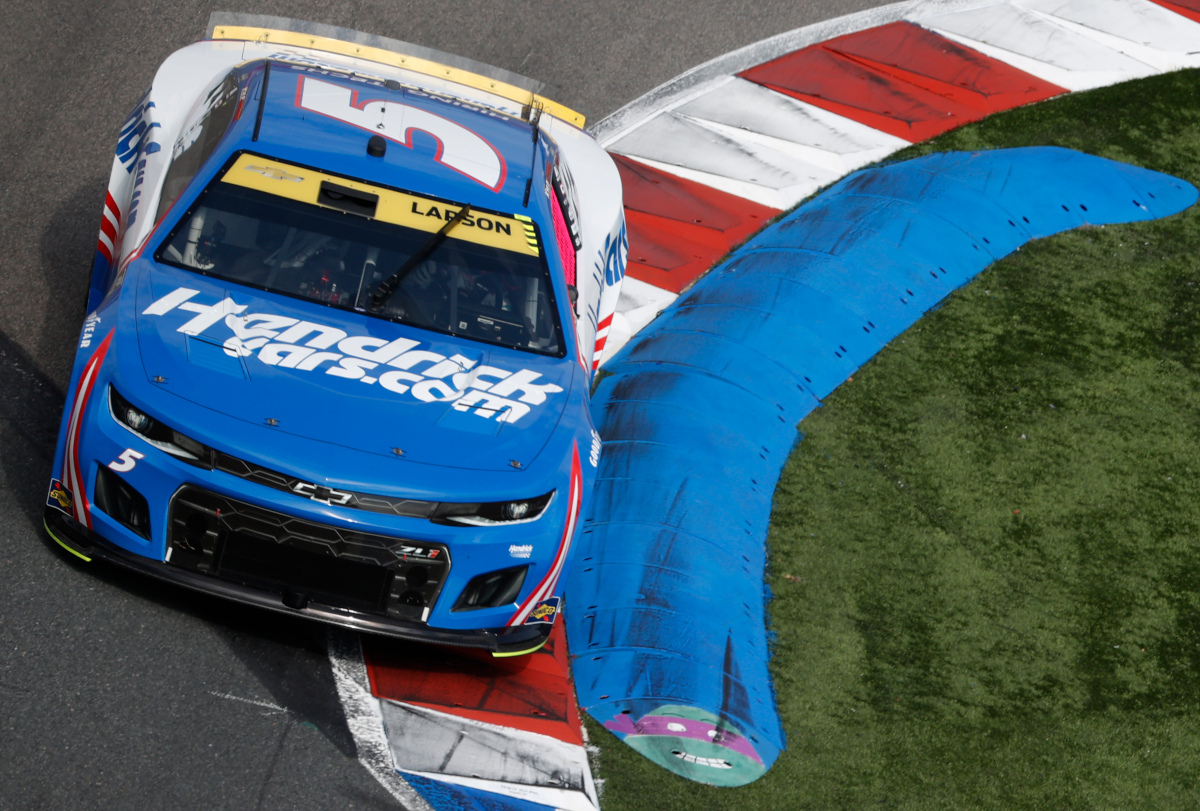 Larson crashes and Wallace fastest in eventful Roval practice