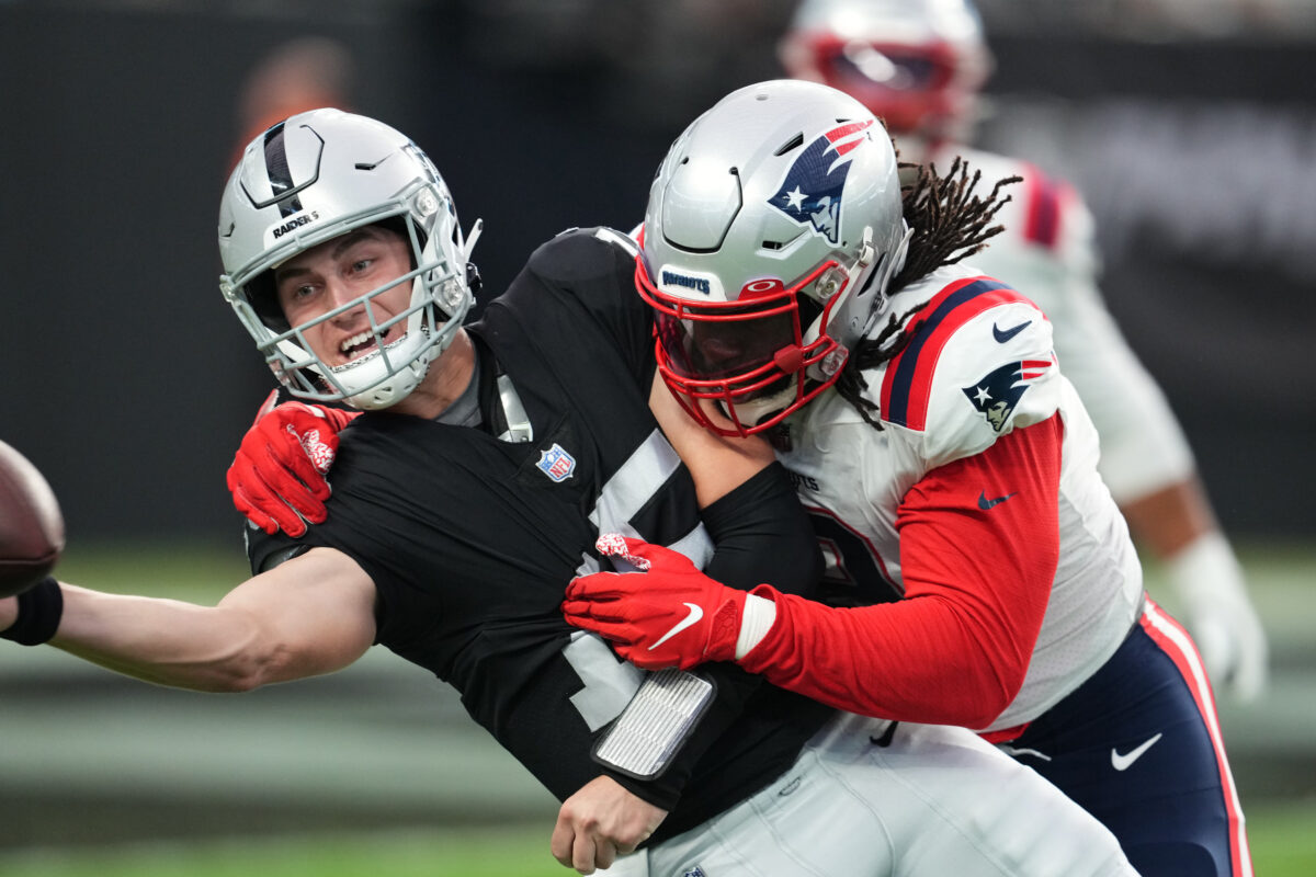 Raiders, Patriots Wednesday injury report: DE Matt Judon (elbow) still sidelined